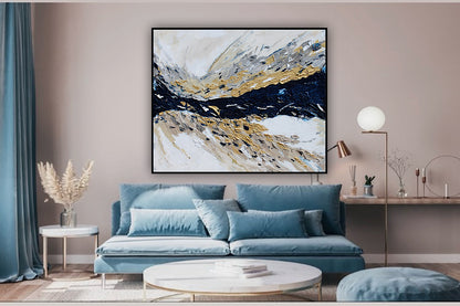 Oka Original Abstract Oil Painting On Canvas 120x100x4cm ‘Horizon ‘Seascape