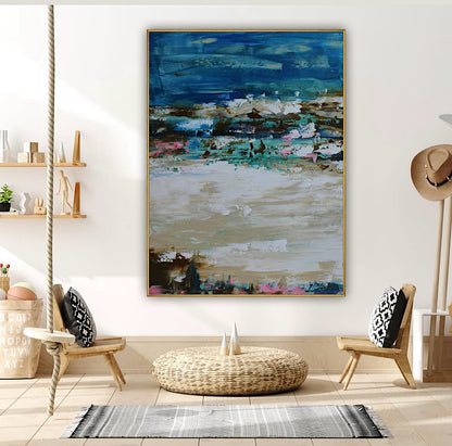 Amalfi coast Sea Sky Original abstract contemporary Oil Painting On Canvas size 100x80cm