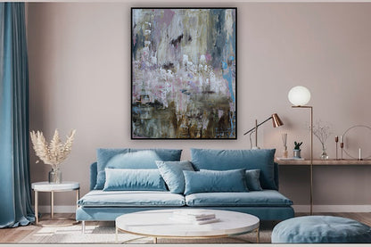 Oka Style Original Abstract Oil Painting On 100x80cm Canvas Echoes of a Distant Bloom