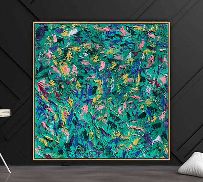 Oka Style Abstract contemporary Oil Painting On Canvas 100 x 100cm Secret Garden