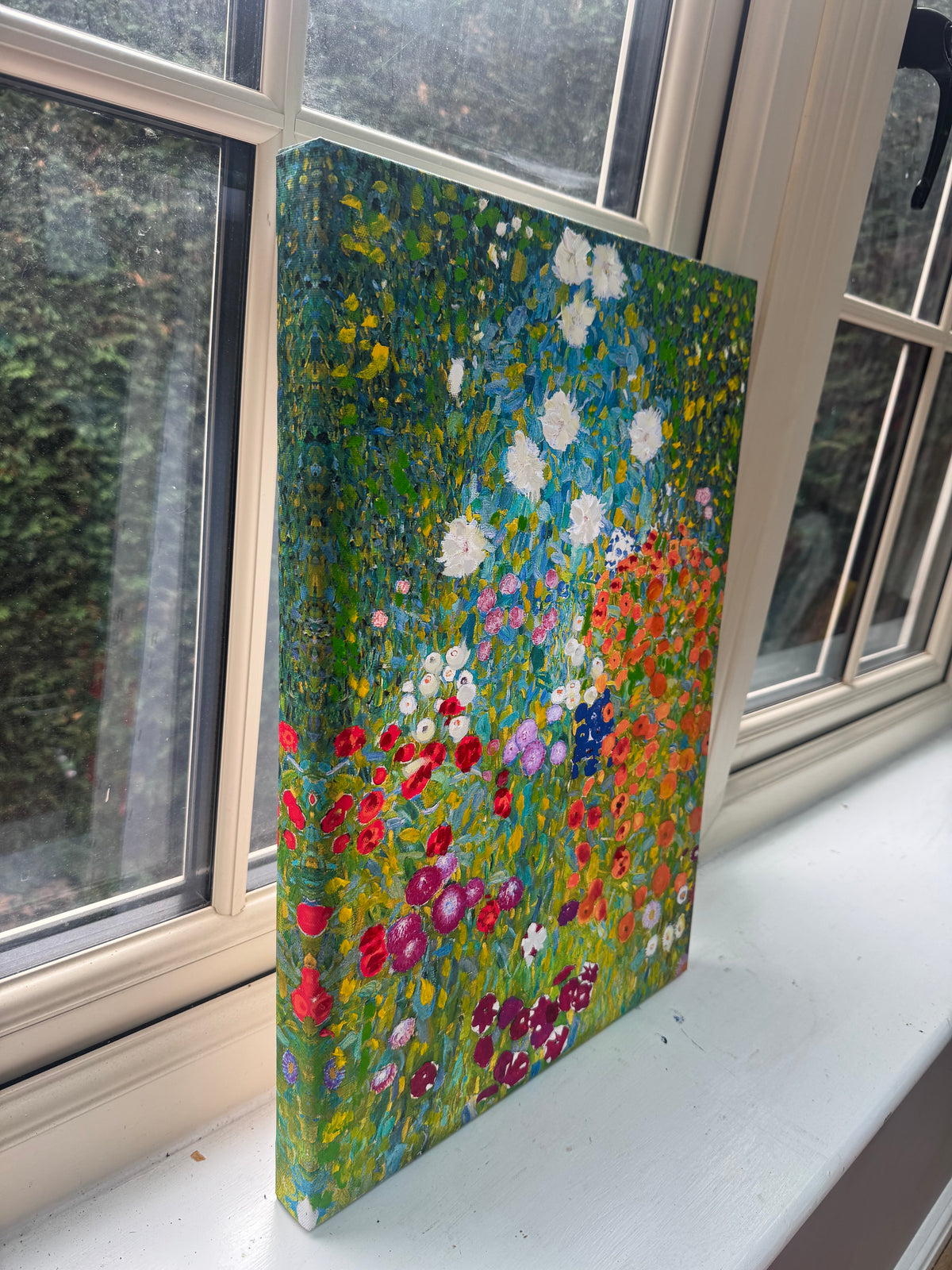 Contemporary Abstract Original Oil Painting On 50x35cm on Canvas Summer Garden