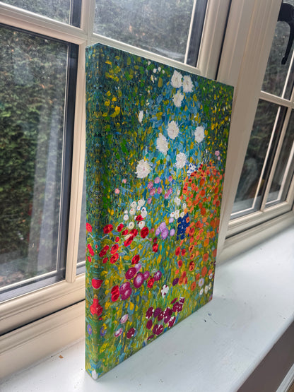 Contemporary Abstract Original Oil Painting On 50x35cm on Canvas Summer Garden