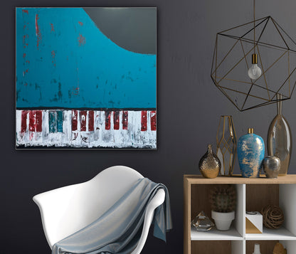 Richter Style Original abstract Oil Painting On Canvas 80x80cm Piano Keys Music