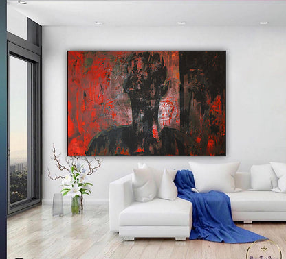 Original Abstract Oil Painting On Canvas 150cm x 100cm Man in The Shadows oka