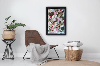 Framed in boack oak frame Textured Original Abstract Oil Painting On Canvas 30 x 40cm Meadow 2