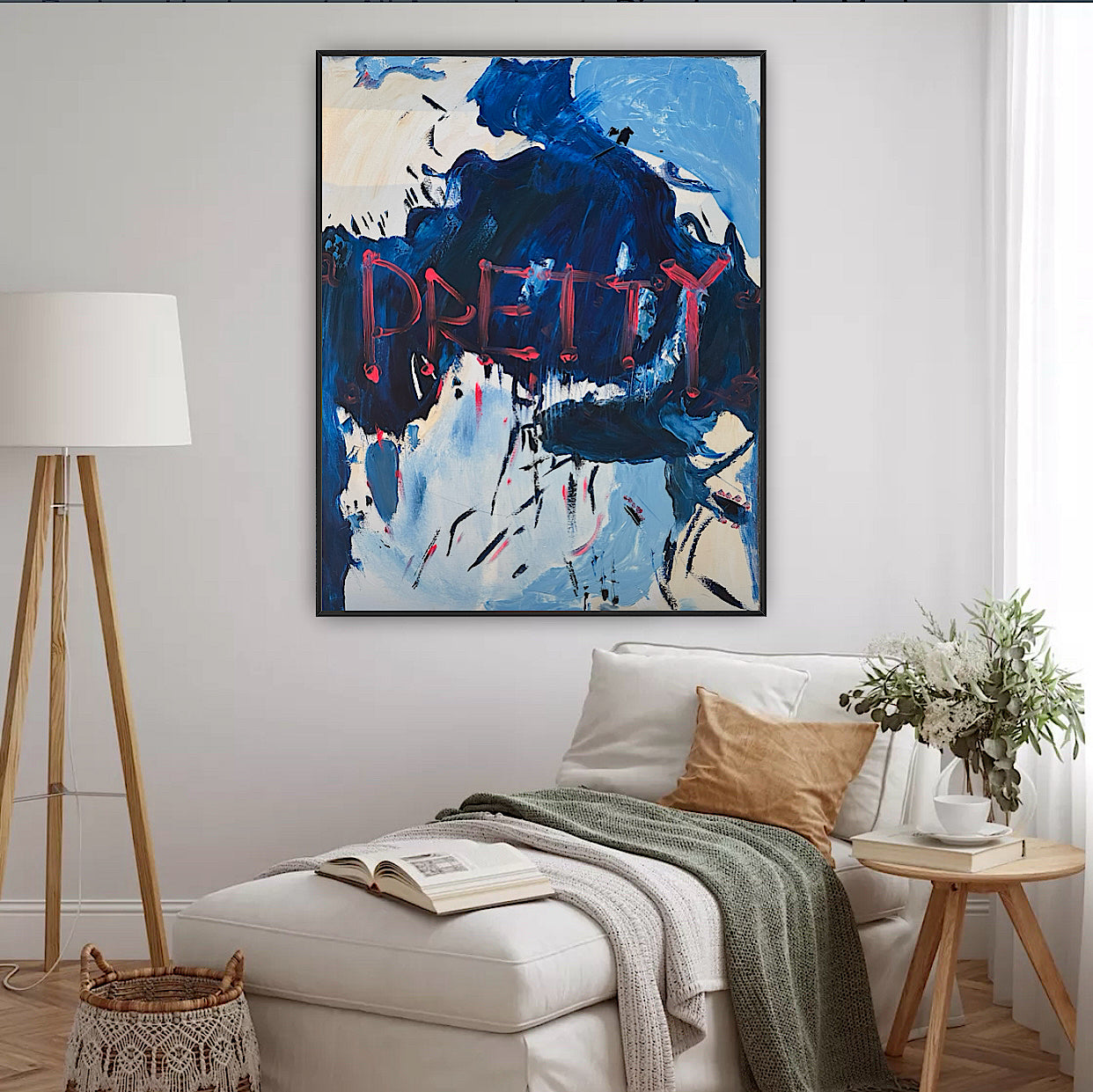 Modern Original Textured Abstract Oil Painting on Canvas 100x80cm Graffiti Art Pretty
