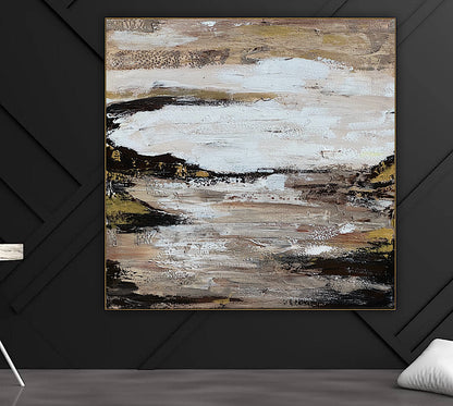 Oka style textured Original modern Abstract Oil Painting On Canvas 80 x 80cm ‘Between Shadow And Sky’