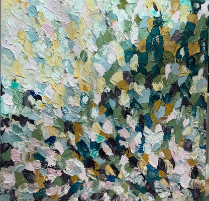 Modern Original textured Abstract Oil Painting On deep edge Canvas 120 x 120cm ‘Autumn Garden’