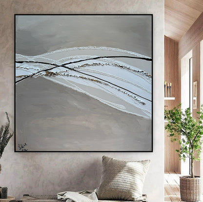 Set of 2 Modern Abstract Original Paintings On Canvas textured ‘Pebbles’  61 x 61cm each