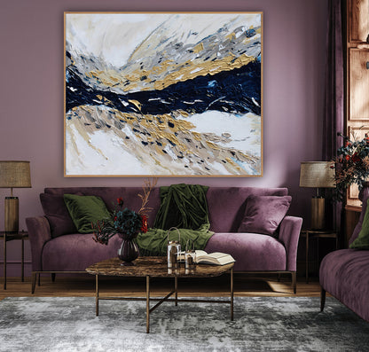 Oka Original Abstract Oil Painting On Canvas 120x100x4cm ‘Horizon ‘Seascape