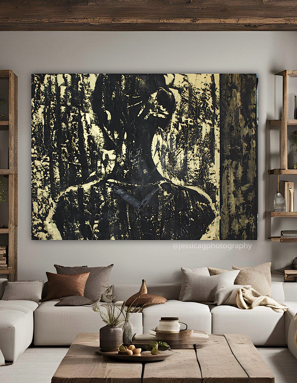 Original Abstract Oil Painting On Canvas 122 x 92cm Woman in The Shadows oka