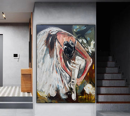 Ballet dancer Original modern Abstract Oil Painting On Canvas 100 x 77cm Oka