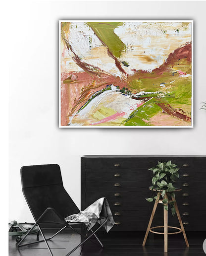 Oka StyLe Abstract original Oil Painting On Canvas 50 X 40cm Lake District textured