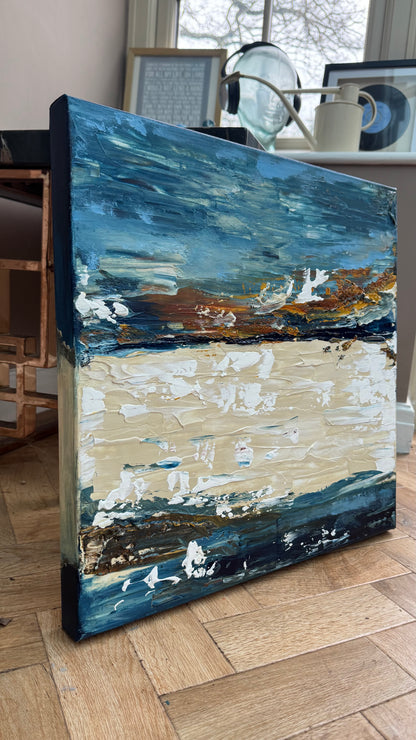 Original Abstract contemporary Oil Painting On Canvas 50x50cm Amalfi Coast Oka