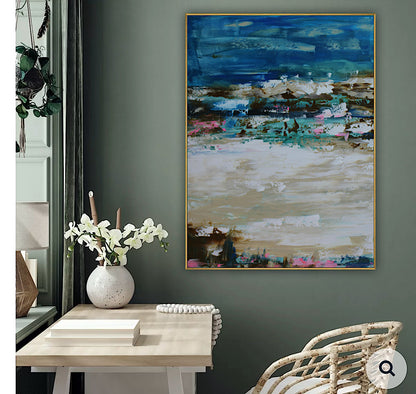 Amalfi coast Sea Sky Original abstract contemporary Oil Painting On Canvas size 100x80cm