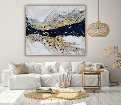 Oka Original Abstract Oil Painting On Canvas 120x100x4cm ‘Horizon ‘Seascape
