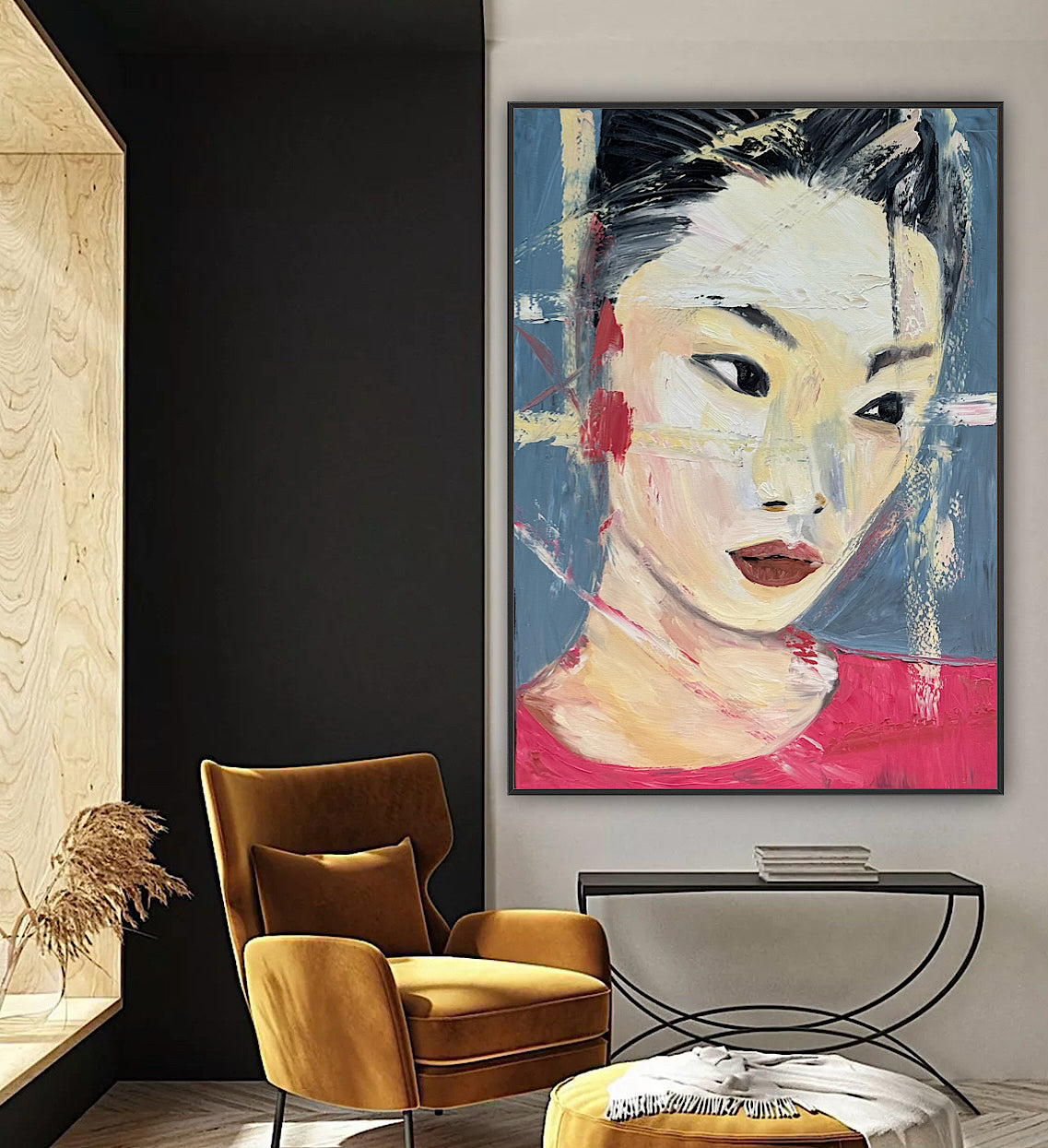 Woman’s portrait Original Abstract Oil Painting On Canvas 85 x 60cm Innocent Soul