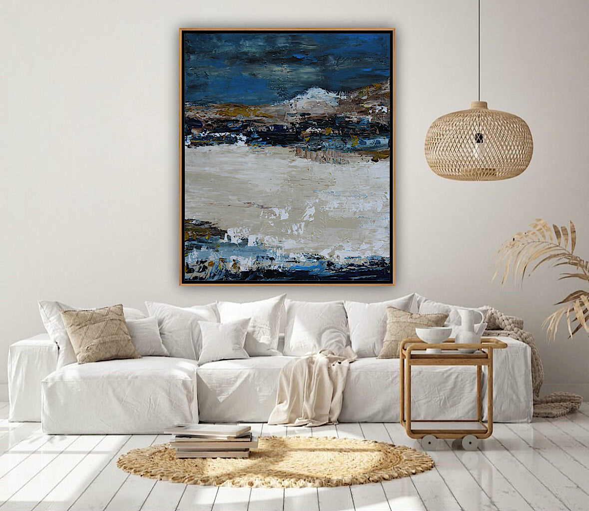Original Abstract contemporary Oil Painting On Canvas 90x76cm Amalfi Coast Oka