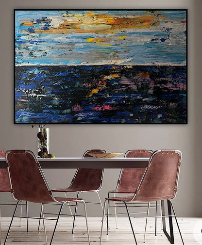 Original Abstract Oil Painting On Canvas 150cm x 100cm Depth of Silence Oka seascape