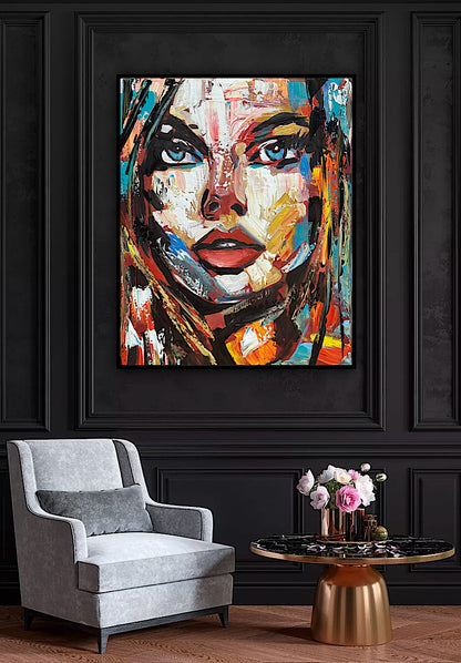 Abstract Original modern Oil Painting on 50 x 40cm canvas Arrora  woman portrait