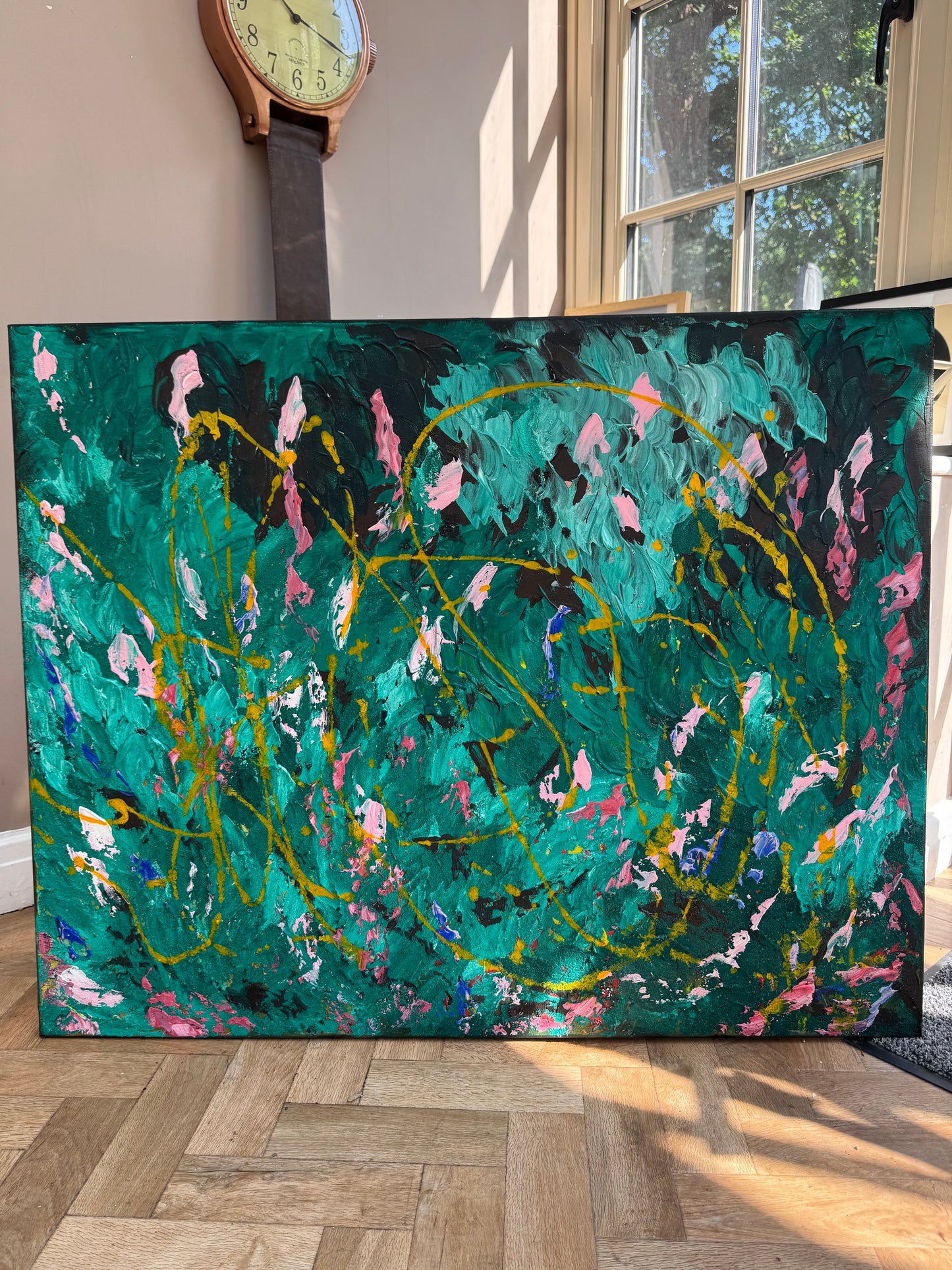 Abstract Original Oil Painting On Canvas 102x70cm textured oil Secret Garden