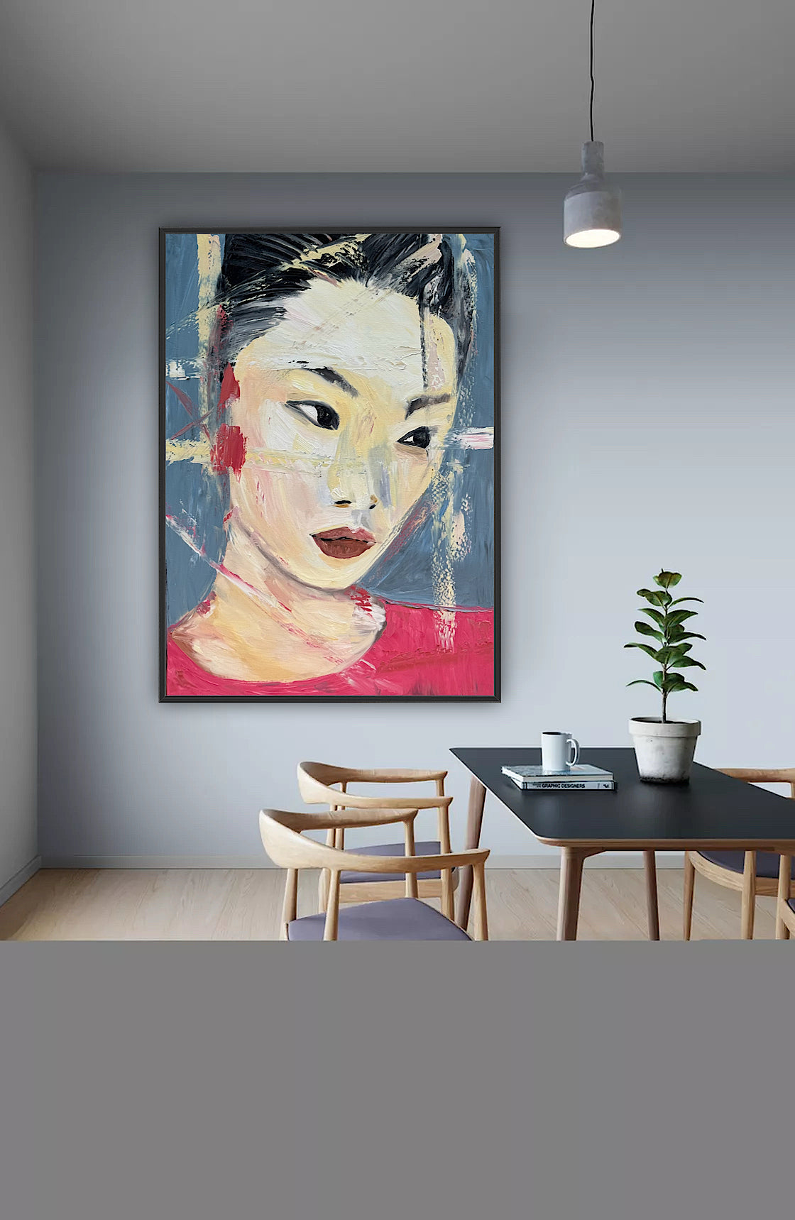 Woman’s portrait Original Abstract Oil Painting On Canvas 85 x 60cm Innocent Soul