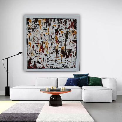 Oka style textured Original modern Abstract Oil Painting On Canvas 80 x 80cm ‘Unfinished Story’