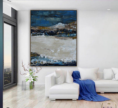 Original Abstract contemporary Oil Painting On Canvas 90x76cm Amalfi Coast Oka