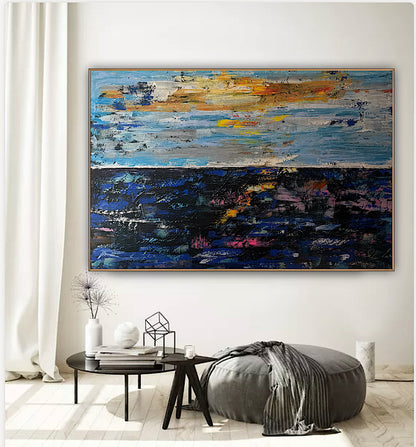Original Abstract Oil Painting On Canvas 150cm x 100cm Depth of Silence Oka seascape