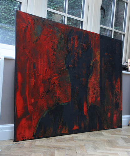 Original Abstract Oil Painting On Canvas 150cm x 100cm Man in The Shadows oka
