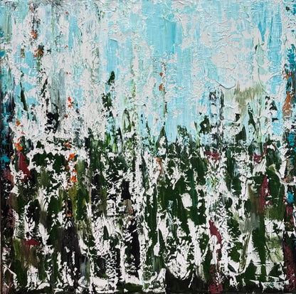 Oka Textured Abstract Original Oil Painting On Canvas 90x90cm Atelier Émeraude