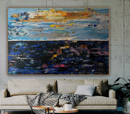 Original Abstract Oil Painting On Canvas 150cm x 100cm Depth of Silence Oka seascape