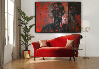 Original Abstract Oil Painting On Canvas 150cm x 100cm Man in The Shadows oka