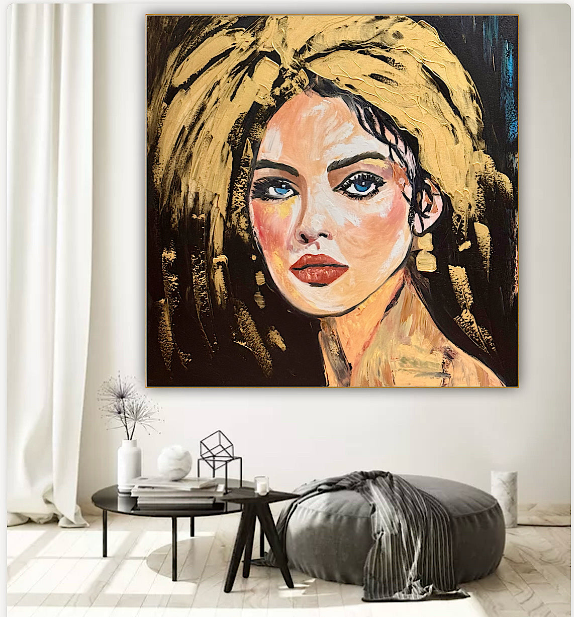 Richter Style Abstract Original Oil Painting On 100 x 100cm canvas Alchemy of Beauty  woman portrait