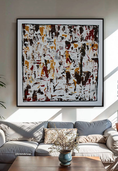 Oka style textured Original modern Abstract Oil Painting On Canvas 80 x 80cm ‘Unfinished Story’