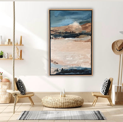 Framed Original Abstract contemporary Oil Painting On Canvas 83x56cm Amalfi Coast Oka
