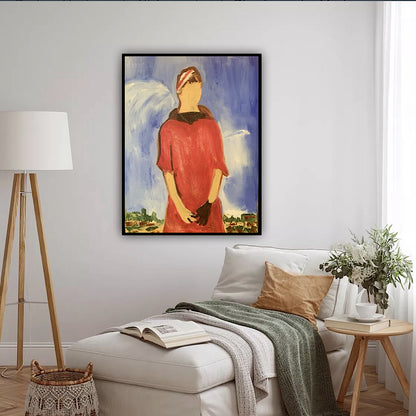Modern original abstract Oil Painting On Canvas 30cmX 40cm Gardening Woman signed