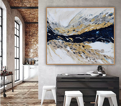 Oka Original Abstract Oil Painting On Canvas 120x100x4cm ‘Horizon ‘Seascape