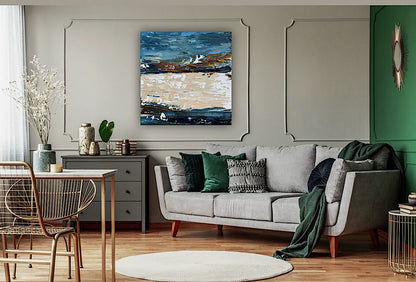 Original Abstract contemporary Oil Painting On Canvas 50x50cm Amalfi Coast Oka