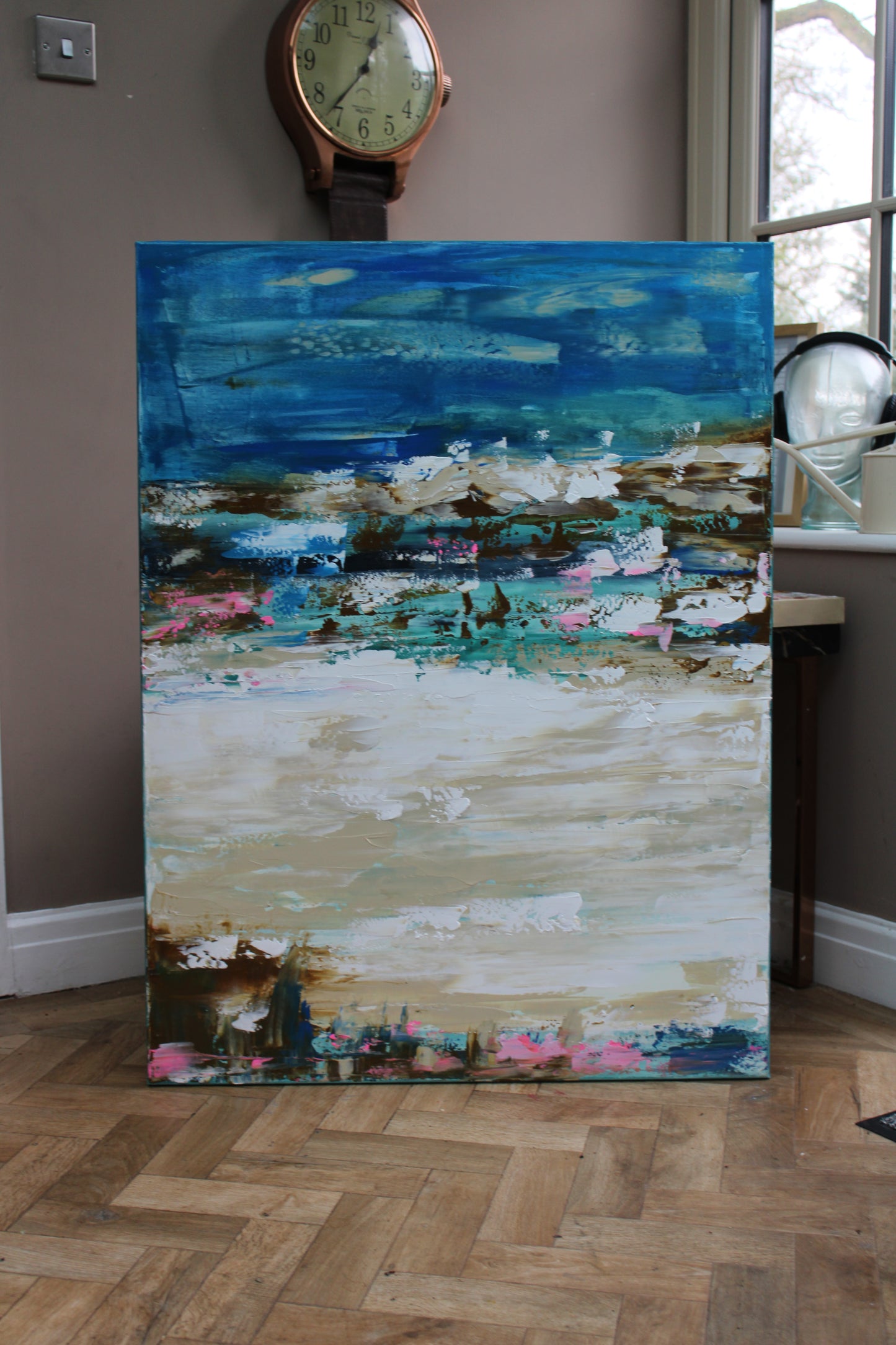 Amalfi coast Sea Sky Original abstract contemporary Oil Painting On Canvas size 100x80cm