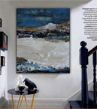 Original Abstract contemporary Oil Painting On Canvas 90x76cm Amalfi Coast Oka