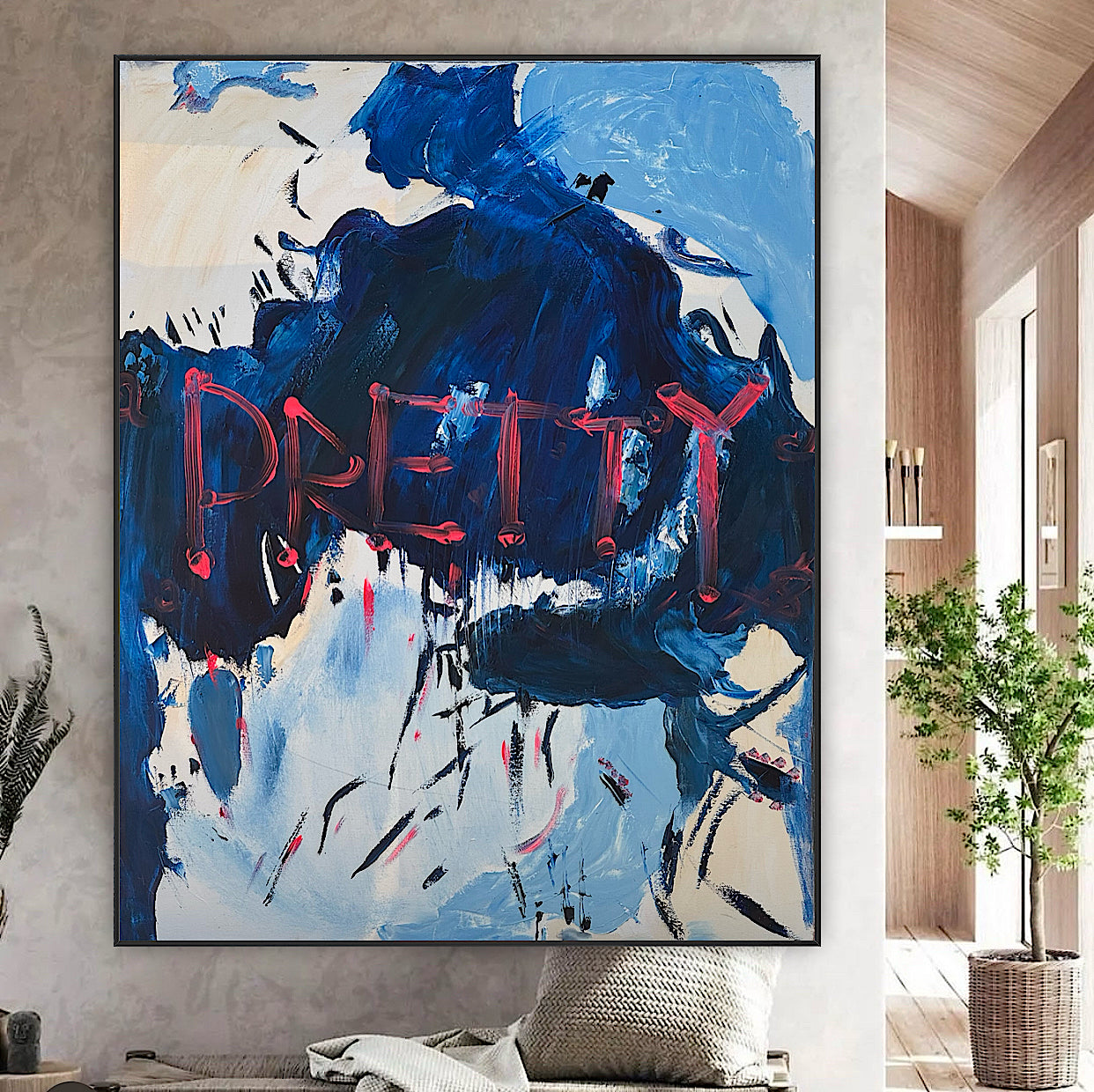 Modern Original Textured Abstract Oil Painting on Canvas 100x80cm Graffiti Art Pretty