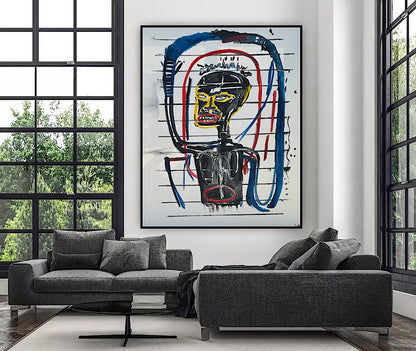 Modern Original Textured Abstract Oil Painting  Canvas 100x80cm Graffiti Art Darkness