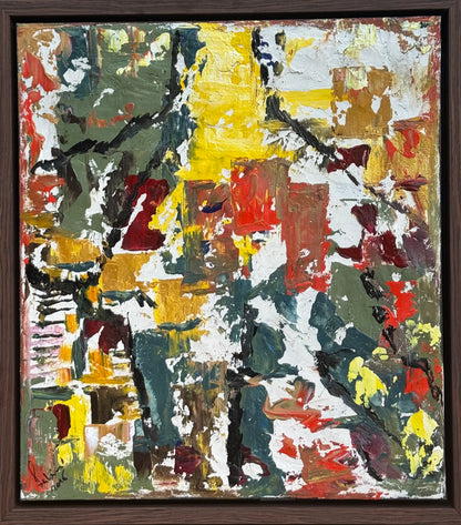 Framed Original Abstract contemporary Oil Painting On Canvas 47x53cm Summer in Venice Oka