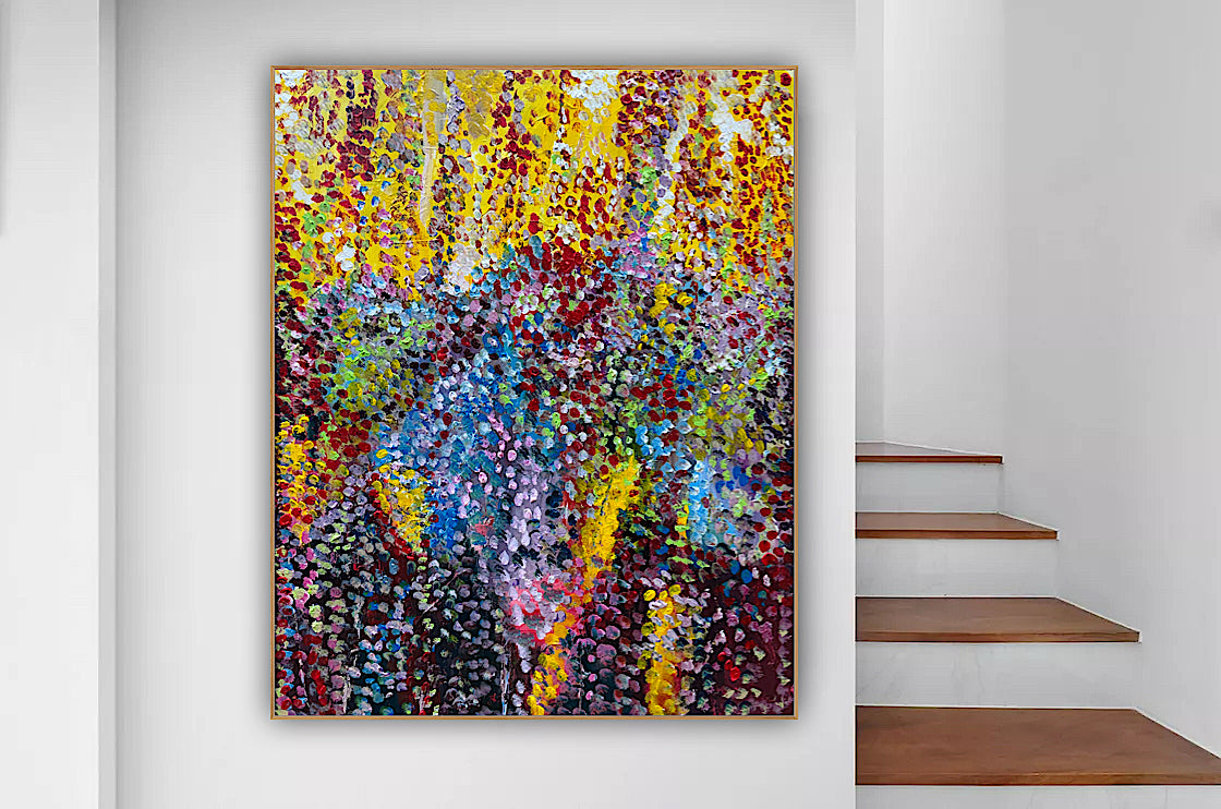 Large Abstract Original Oil Painting On 100x80cm canvas Oka style Sunshine