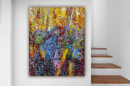 Large Abstract Original Oil Painting On 100x80cm canvas Oka style Sunshine