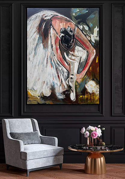 Ballet dancer Original modern Abstract Oil Painting On Canvas 100 x 77cm Oka