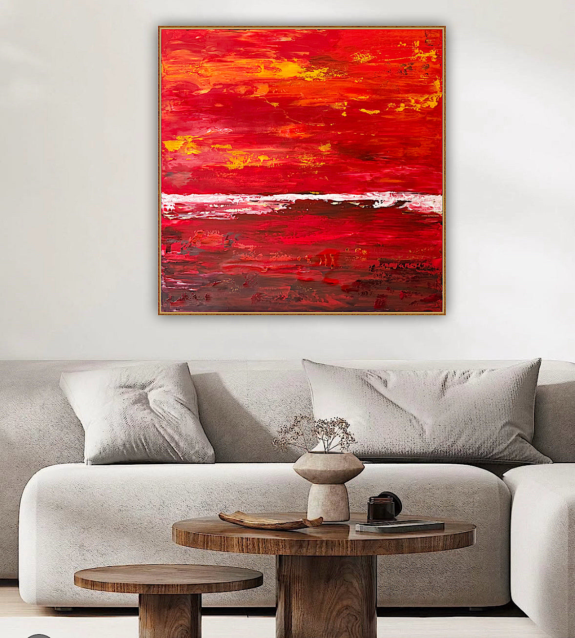 Oka style textured Original modern Abstract Oil Painting On Canvas 80 x 80cm ‘Veil of Dusk ‘Coast