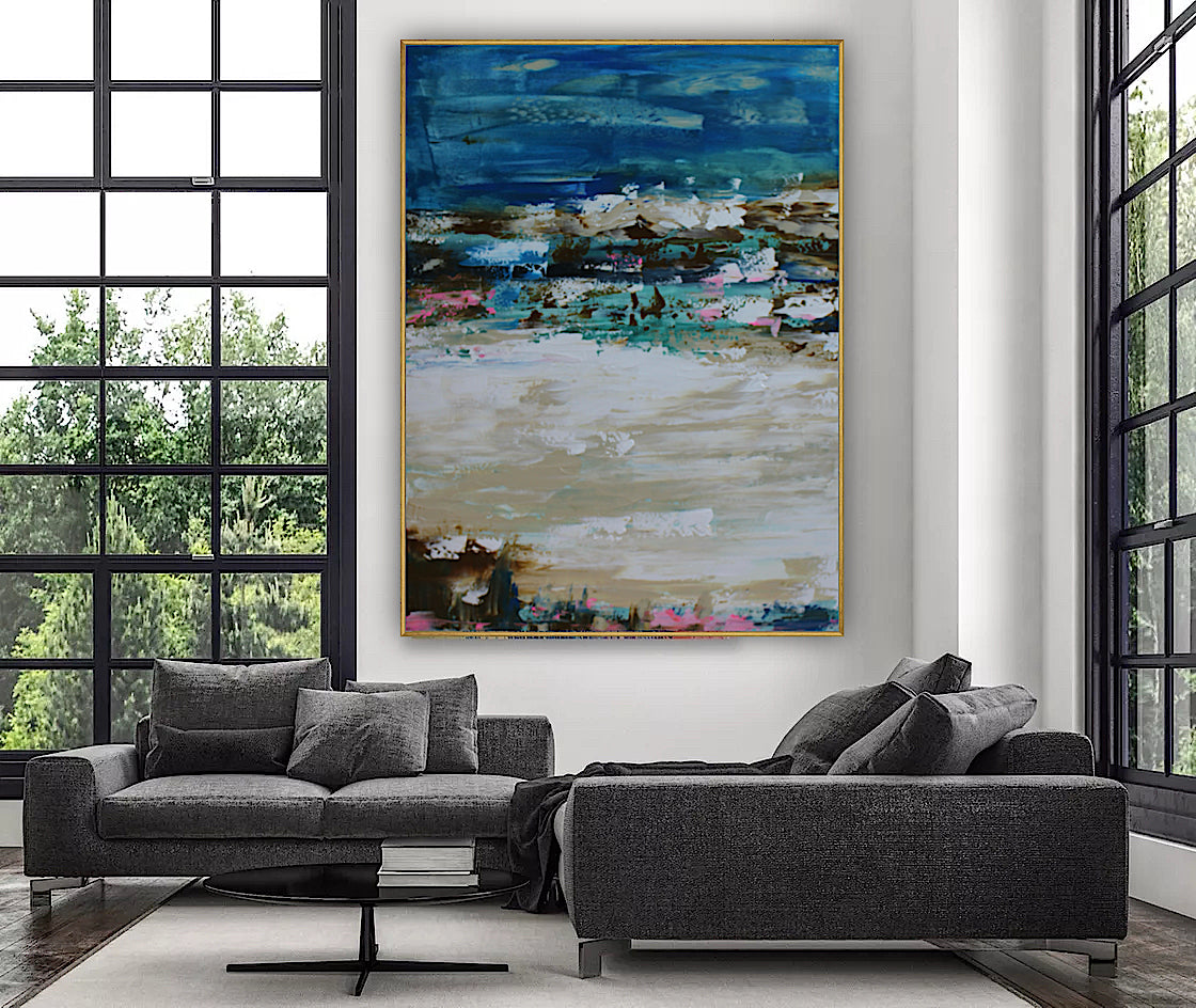 Amalfi coast Sea Sky Original abstract contemporary Oil Painting On Canvas size 100x80cm