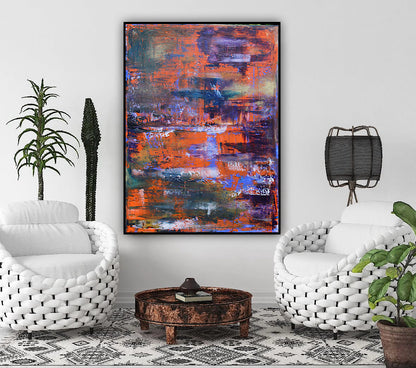 Large Abstract Original Oil Painting On 100x80cm canvas Oka Reflections